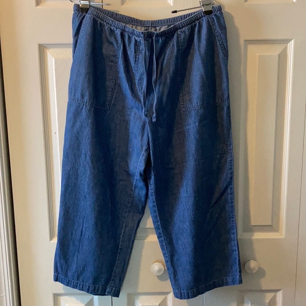 LL Bean Elastic Waist Jeans Size L